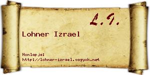 Lohner Izrael névjegykártya